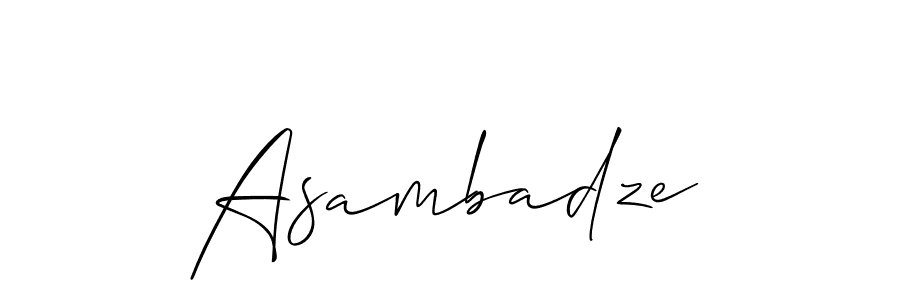 Use a signature maker to create a handwritten signature online. With this signature software, you can design (Allison_Script) your own signature for name Asambadze. Asambadze signature style 2 images and pictures png