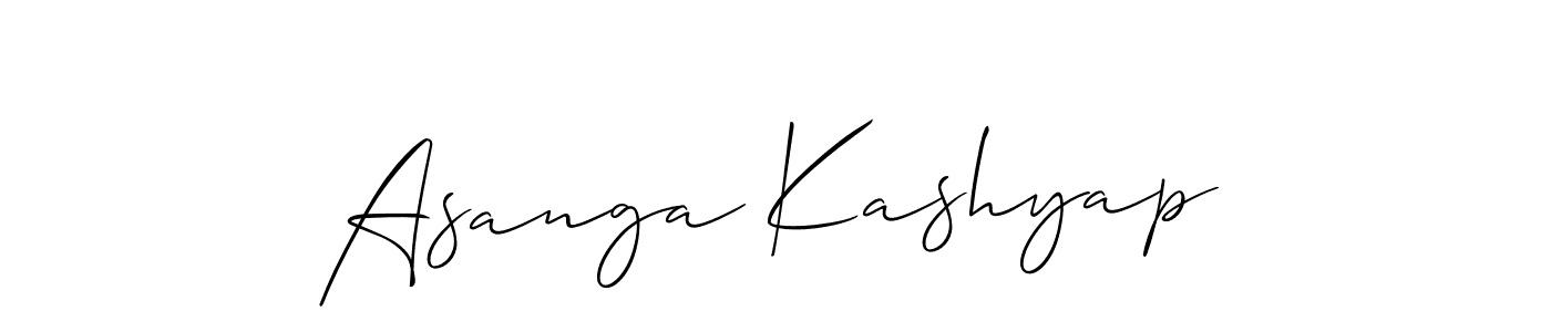 Make a beautiful signature design for name Asanga Kashyap. With this signature (Allison_Script) style, you can create a handwritten signature for free. Asanga Kashyap signature style 2 images and pictures png