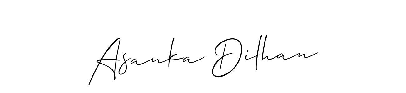Also You can easily find your signature by using the search form. We will create Asanka Dilhan name handwritten signature images for you free of cost using Allison_Script sign style. Asanka Dilhan signature style 2 images and pictures png