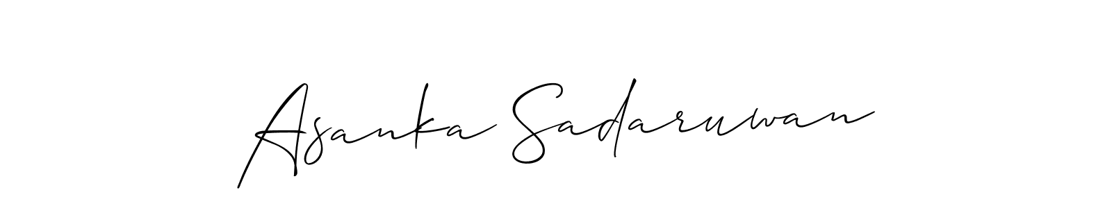 if you are searching for the best signature style for your name Asanka Sadaruwan. so please give up your signature search. here we have designed multiple signature styles  using Allison_Script. Asanka Sadaruwan signature style 2 images and pictures png