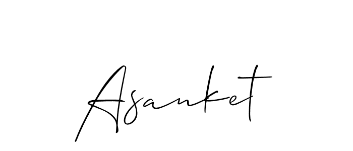 Make a short Asanket signature style. Manage your documents anywhere anytime using Allison_Script. Create and add eSignatures, submit forms, share and send files easily. Asanket signature style 2 images and pictures png