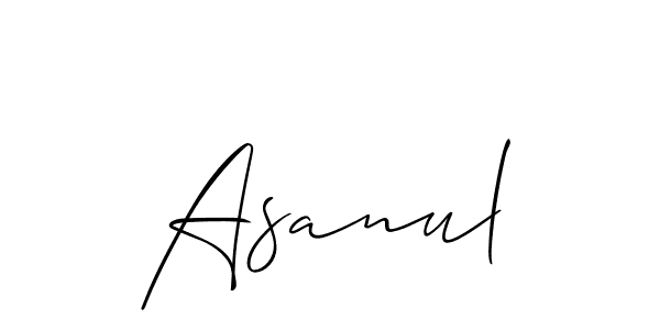 Create a beautiful signature design for name Asanul. With this signature (Allison_Script) fonts, you can make a handwritten signature for free. Asanul signature style 2 images and pictures png