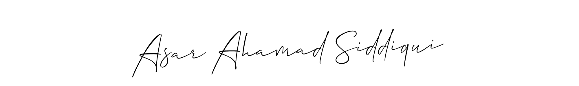 Make a beautiful signature design for name Asar Ahamad Siddiqui. With this signature (Allison_Script) style, you can create a handwritten signature for free. Asar Ahamad Siddiqui signature style 2 images and pictures png