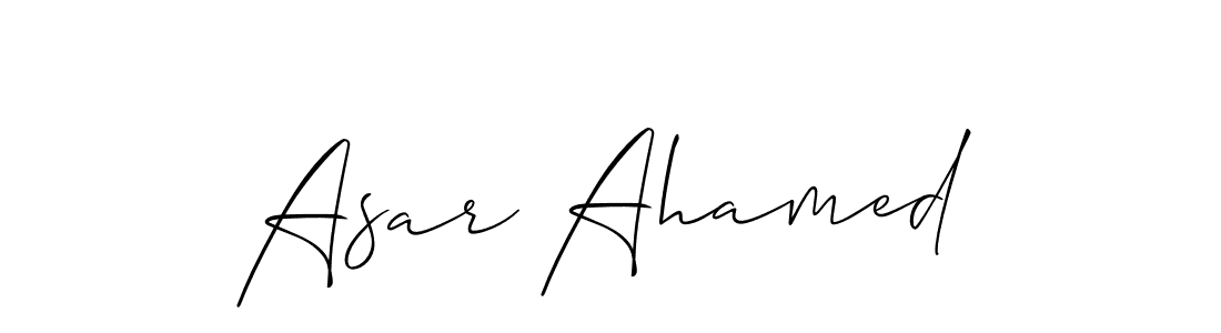 The best way (Allison_Script) to make a short signature is to pick only two or three words in your name. The name Asar Ahamed include a total of six letters. For converting this name. Asar Ahamed signature style 2 images and pictures png