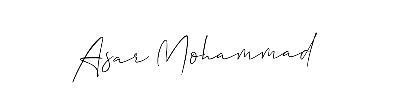 Use a signature maker to create a handwritten signature online. With this signature software, you can design (Allison_Script) your own signature for name Asar Mohammad. Asar Mohammad signature style 2 images and pictures png