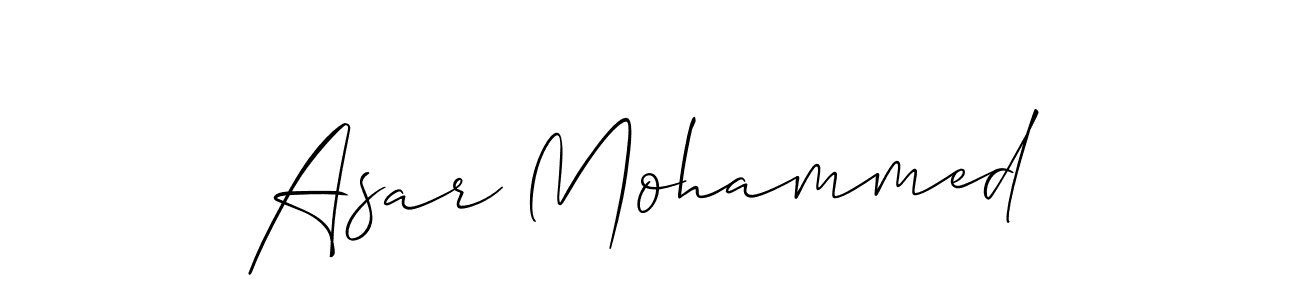 Create a beautiful signature design for name Asar Mohammed. With this signature (Allison_Script) fonts, you can make a handwritten signature for free. Asar Mohammed signature style 2 images and pictures png