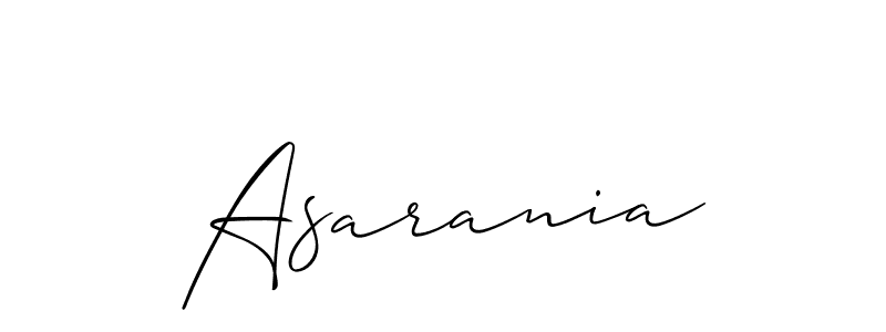 Allison_Script is a professional signature style that is perfect for those who want to add a touch of class to their signature. It is also a great choice for those who want to make their signature more unique. Get Asarania name to fancy signature for free. Asarania signature style 2 images and pictures png