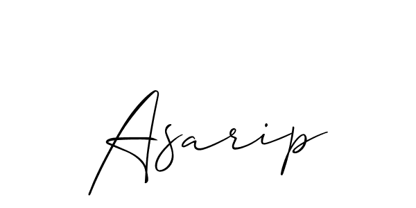 Use a signature maker to create a handwritten signature online. With this signature software, you can design (Allison_Script) your own signature for name Asarip. Asarip signature style 2 images and pictures png