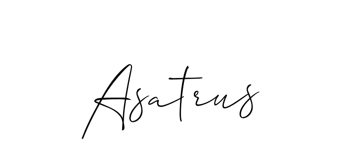 Allison_Script is a professional signature style that is perfect for those who want to add a touch of class to their signature. It is also a great choice for those who want to make their signature more unique. Get Asatrus name to fancy signature for free. Asatrus signature style 2 images and pictures png