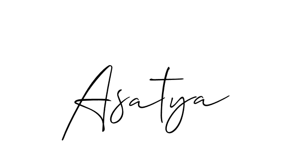 Allison_Script is a professional signature style that is perfect for those who want to add a touch of class to their signature. It is also a great choice for those who want to make their signature more unique. Get Asatya name to fancy signature for free. Asatya signature style 2 images and pictures png