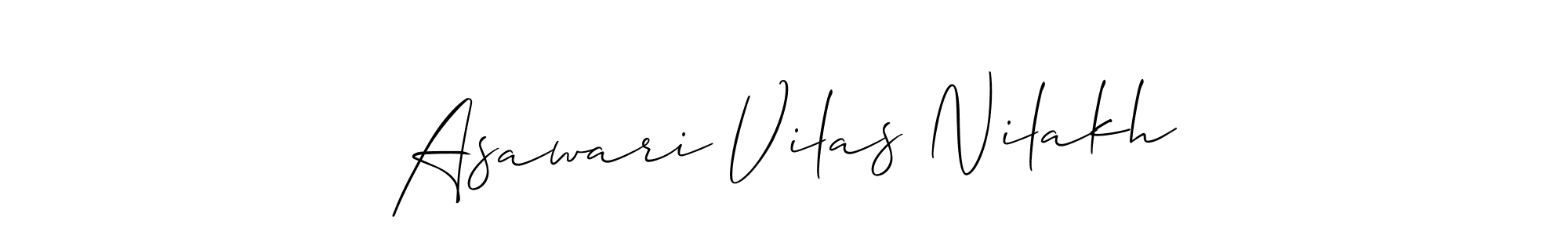 Similarly Allison_Script is the best handwritten signature design. Signature creator online .You can use it as an online autograph creator for name Asawari Vilas Nilakh. Asawari Vilas Nilakh signature style 2 images and pictures png