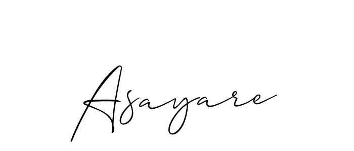 Allison_Script is a professional signature style that is perfect for those who want to add a touch of class to their signature. It is also a great choice for those who want to make their signature more unique. Get Asayare name to fancy signature for free. Asayare signature style 2 images and pictures png