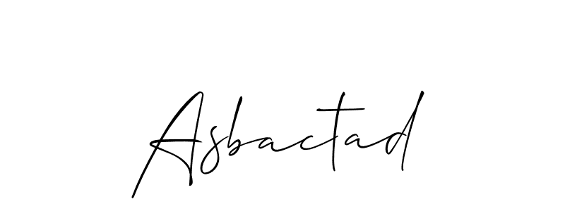 How to make Asbactad signature? Allison_Script is a professional autograph style. Create handwritten signature for Asbactad name. Asbactad signature style 2 images and pictures png