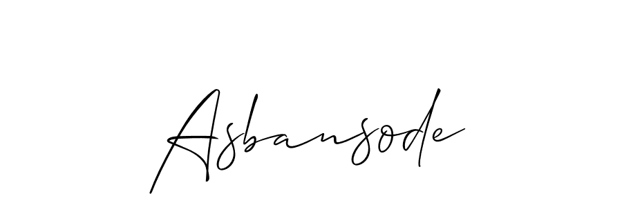 Make a short Asbansode signature style. Manage your documents anywhere anytime using Allison_Script. Create and add eSignatures, submit forms, share and send files easily. Asbansode signature style 2 images and pictures png
