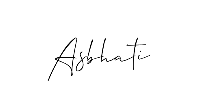 How to make Asbhati name signature. Use Allison_Script style for creating short signs online. This is the latest handwritten sign. Asbhati signature style 2 images and pictures png