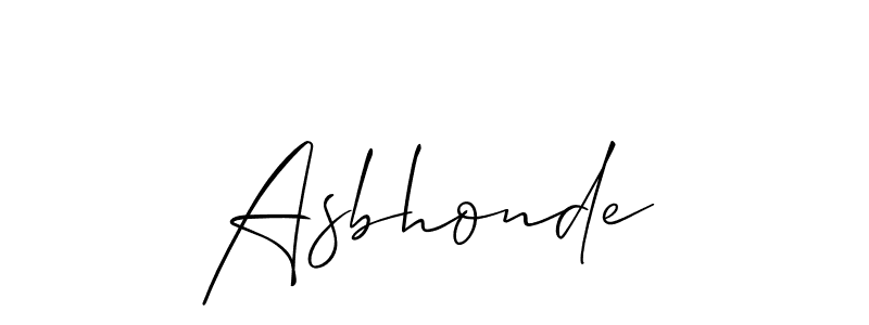 Create a beautiful signature design for name Asbhonde. With this signature (Allison_Script) fonts, you can make a handwritten signature for free. Asbhonde signature style 2 images and pictures png