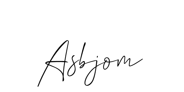 Make a beautiful signature design for name Asbjom. With this signature (Allison_Script) style, you can create a handwritten signature for free. Asbjom signature style 2 images and pictures png
