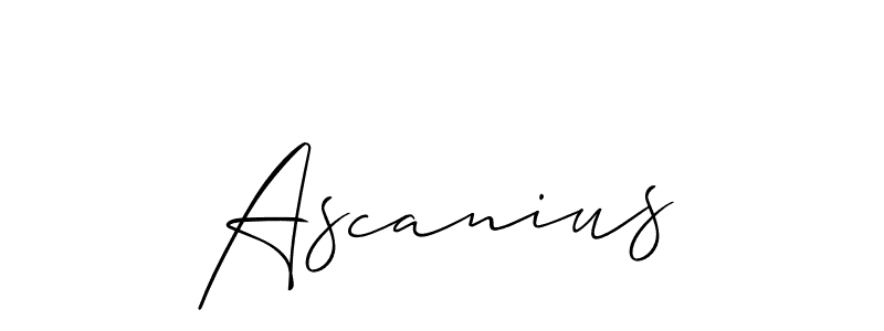 Allison_Script is a professional signature style that is perfect for those who want to add a touch of class to their signature. It is also a great choice for those who want to make their signature more unique. Get Ascanius name to fancy signature for free. Ascanius signature style 2 images and pictures png