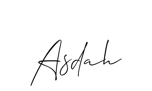 Use a signature maker to create a handwritten signature online. With this signature software, you can design (Allison_Script) your own signature for name Asdah. Asdah signature style 2 images and pictures png