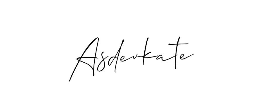 How to make Asdevkate signature? Allison_Script is a professional autograph style. Create handwritten signature for Asdevkate name. Asdevkate signature style 2 images and pictures png