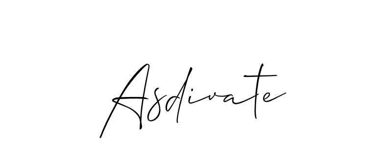 The best way (Allison_Script) to make a short signature is to pick only two or three words in your name. The name Asdivate include a total of six letters. For converting this name. Asdivate signature style 2 images and pictures png