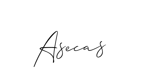 You should practise on your own different ways (Allison_Script) to write your name (Asecas) in signature. don't let someone else do it for you. Asecas signature style 2 images and pictures png