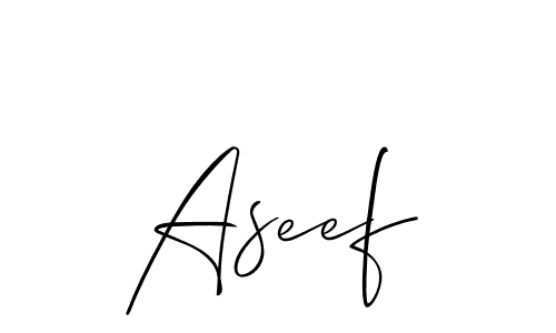 It looks lik you need a new signature style for name Aseef. Design unique handwritten (Allison_Script) signature with our free signature maker in just a few clicks. Aseef signature style 2 images and pictures png