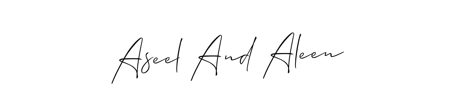 Once you've used our free online signature maker to create your best signature Allison_Script style, it's time to enjoy all of the benefits that Aseel And Aleen name signing documents. Aseel And Aleen signature style 2 images and pictures png