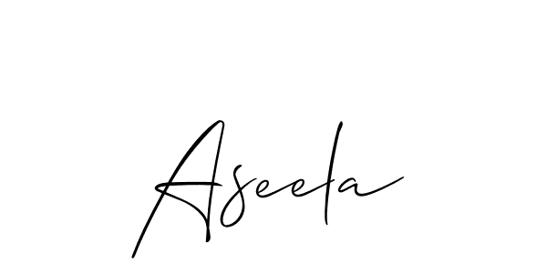 Allison_Script is a professional signature style that is perfect for those who want to add a touch of class to their signature. It is also a great choice for those who want to make their signature more unique. Get Aseela name to fancy signature for free. Aseela signature style 2 images and pictures png