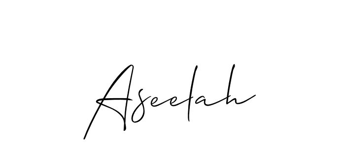 How to make Aseelah name signature. Use Allison_Script style for creating short signs online. This is the latest handwritten sign. Aseelah signature style 2 images and pictures png