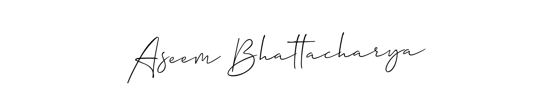 This is the best signature style for the Aseem Bhattacharya name. Also you like these signature font (Allison_Script). Mix name signature. Aseem Bhattacharya signature style 2 images and pictures png