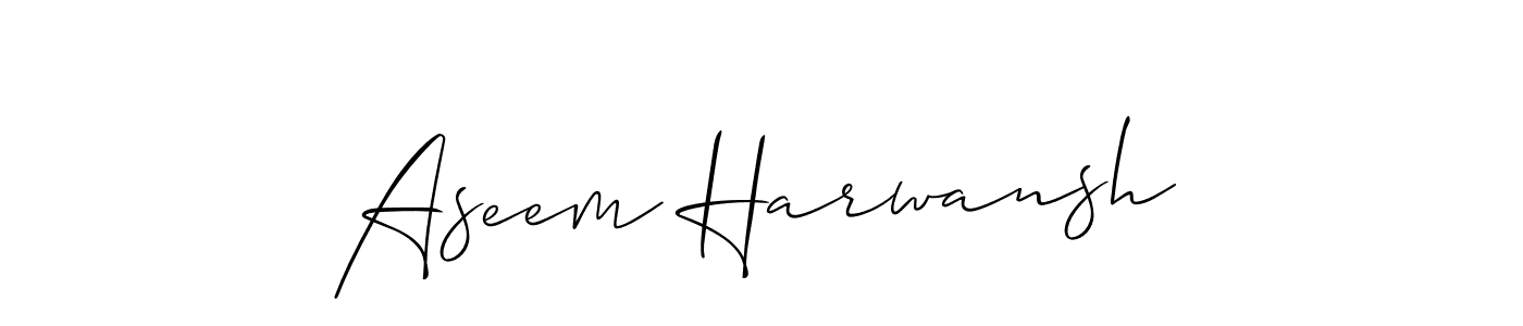 Make a beautiful signature design for name Aseem Harwansh. With this signature (Allison_Script) style, you can create a handwritten signature for free. Aseem Harwansh signature style 2 images and pictures png