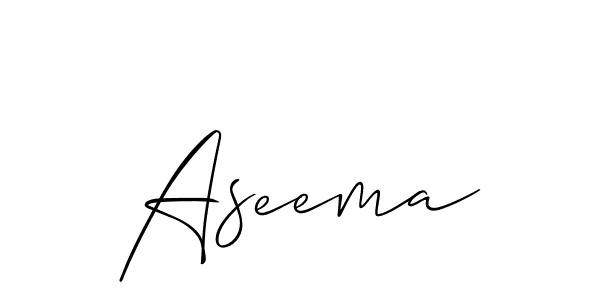 How to make Aseema signature? Allison_Script is a professional autograph style. Create handwritten signature for Aseema name. Aseema signature style 2 images and pictures png
