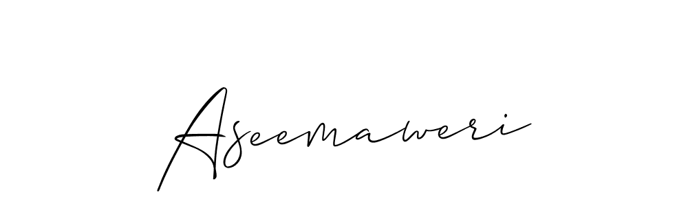 How to make Aseemaweri name signature. Use Allison_Script style for creating short signs online. This is the latest handwritten sign. Aseemaweri signature style 2 images and pictures png