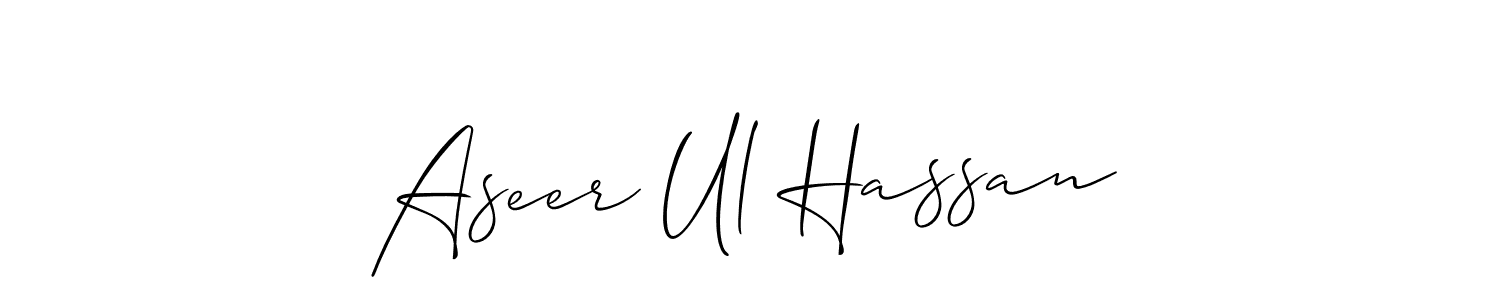 How to make Aseer Ul Hassan name signature. Use Allison_Script style for creating short signs online. This is the latest handwritten sign. Aseer Ul Hassan signature style 2 images and pictures png