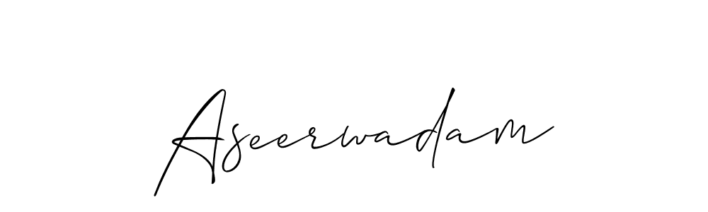 Design your own signature with our free online signature maker. With this signature software, you can create a handwritten (Allison_Script) signature for name Aseerwadam. Aseerwadam signature style 2 images and pictures png