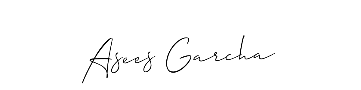 Allison_Script is a professional signature style that is perfect for those who want to add a touch of class to their signature. It is also a great choice for those who want to make their signature more unique. Get Asees Garcha name to fancy signature for free. Asees Garcha signature style 2 images and pictures png