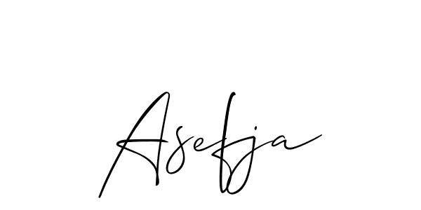 Also we have Asefja name is the best signature style. Create professional handwritten signature collection using Allison_Script autograph style. Asefja signature style 2 images and pictures png