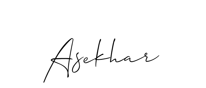 Make a short Asekhar signature style. Manage your documents anywhere anytime using Allison_Script. Create and add eSignatures, submit forms, share and send files easily. Asekhar signature style 2 images and pictures png