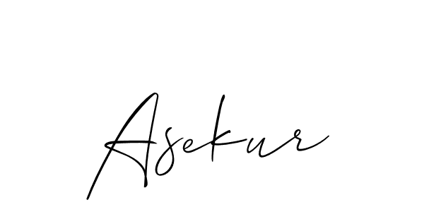 Allison_Script is a professional signature style that is perfect for those who want to add a touch of class to their signature. It is also a great choice for those who want to make their signature more unique. Get Asekur name to fancy signature for free. Asekur signature style 2 images and pictures png