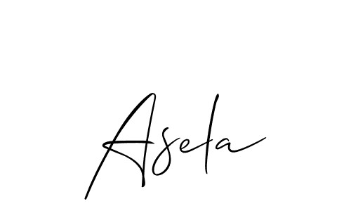 Design your own signature with our free online signature maker. With this signature software, you can create a handwritten (Allison_Script) signature for name Asela. Asela signature style 2 images and pictures png