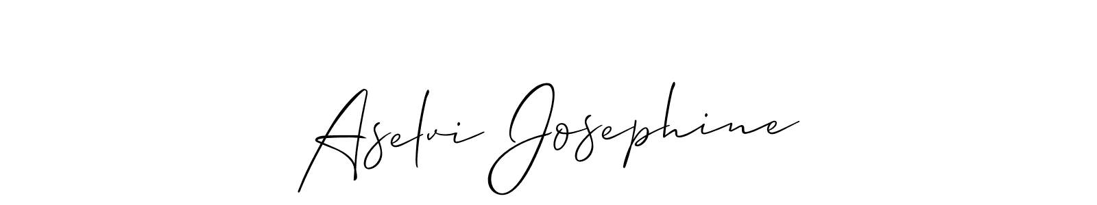 Make a short Aselvi Josephine signature style. Manage your documents anywhere anytime using Allison_Script. Create and add eSignatures, submit forms, share and send files easily. Aselvi Josephine signature style 2 images and pictures png
