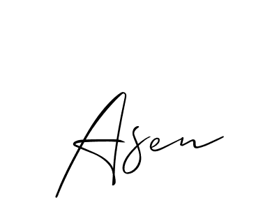 Use a signature maker to create a handwritten signature online. With this signature software, you can design (Allison_Script) your own signature for name Asen. Asen signature style 2 images and pictures png