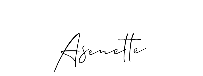 if you are searching for the best signature style for your name Asenette. so please give up your signature search. here we have designed multiple signature styles  using Allison_Script. Asenette signature style 2 images and pictures png