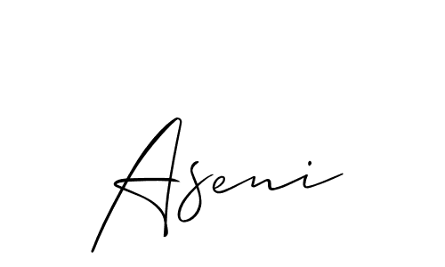 Make a beautiful signature design for name Aseni. With this signature (Allison_Script) style, you can create a handwritten signature for free. Aseni signature style 2 images and pictures png