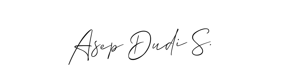 How to make Asep Dudi S. name signature. Use Allison_Script style for creating short signs online. This is the latest handwritten sign. Asep Dudi S. signature style 2 images and pictures png