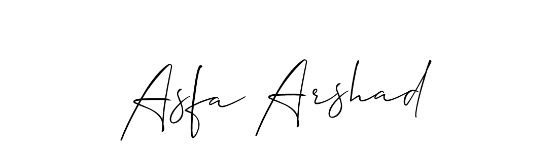 It looks lik you need a new signature style for name Asfa Arshad. Design unique handwritten (Allison_Script) signature with our free signature maker in just a few clicks. Asfa Arshad signature style 2 images and pictures png