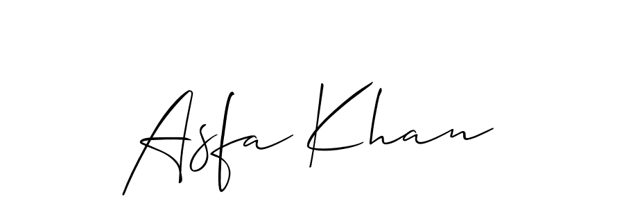 Make a beautiful signature design for name Asfa Khan. With this signature (Allison_Script) style, you can create a handwritten signature for free. Asfa Khan signature style 2 images and pictures png