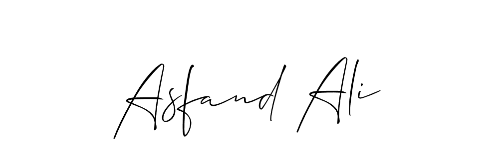 Use a signature maker to create a handwritten signature online. With this signature software, you can design (Allison_Script) your own signature for name Asfand Ali. Asfand Ali signature style 2 images and pictures png