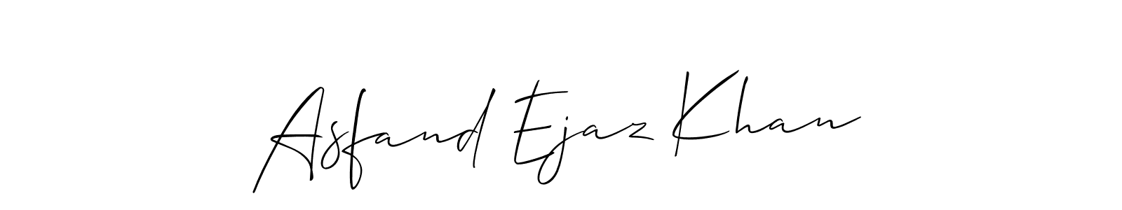 How to make Asfand Ejaz Khan name signature. Use Allison_Script style for creating short signs online. This is the latest handwritten sign. Asfand Ejaz Khan signature style 2 images and pictures png